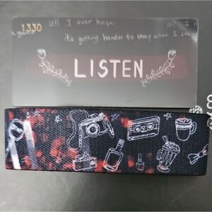 ZOX "LISTEN" #1330 emo music positive affirmations medium collectible wristband